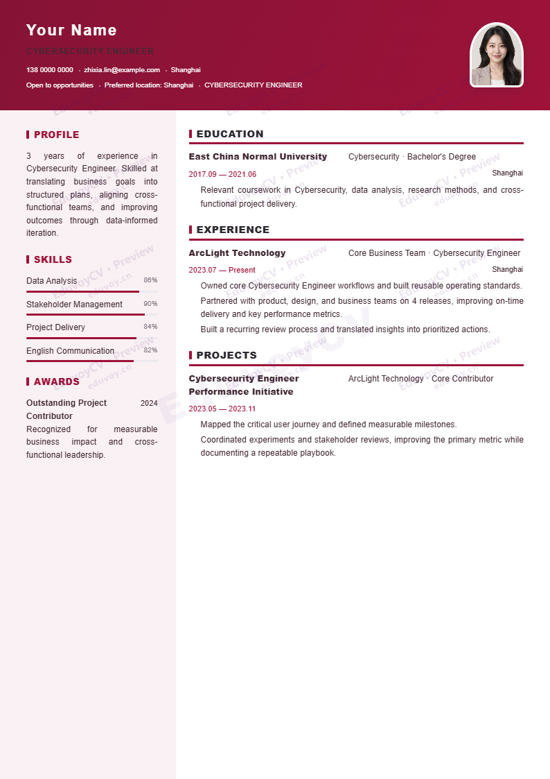 网络安全工程师Rome Portfolio简历模板完整预览