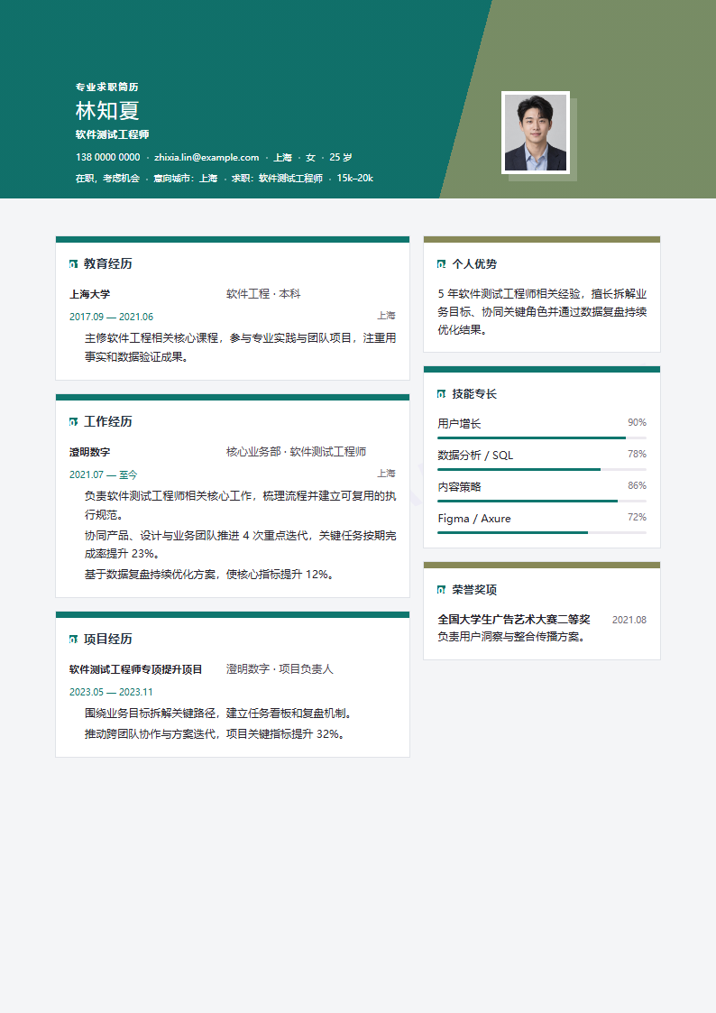 包豪斯网格软件测试工程师 · 资深内容示例