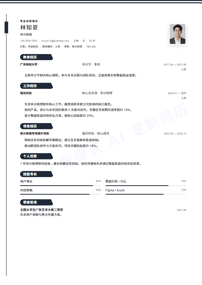 蓝线坐标审计助理 · 初级内容示例