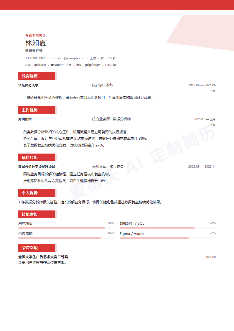 赤曜标签数据分析师 · 初级内容示例