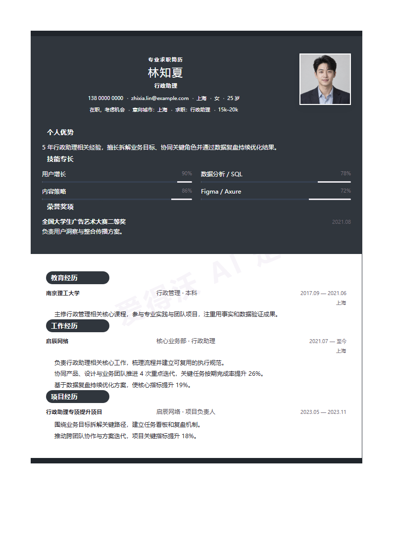 石墨构成行政助理 · 资深内容示例