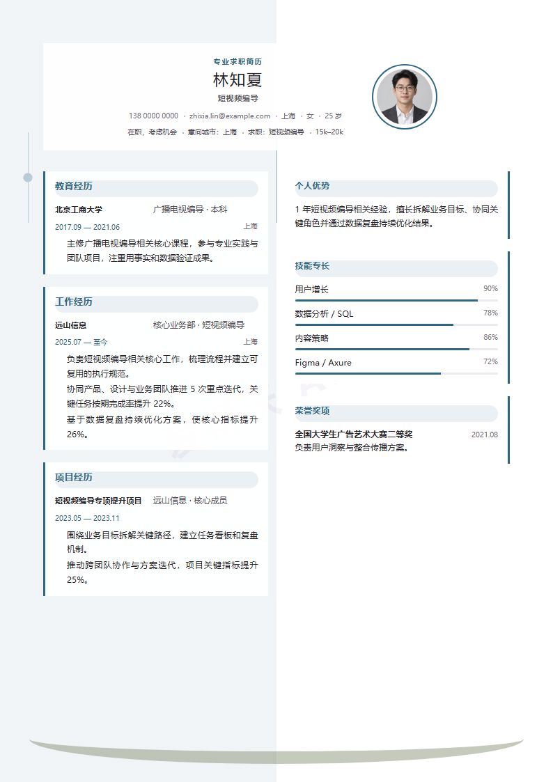 双镜环线短视频编导 · 初级内容示例